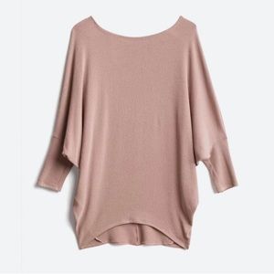 Tan 3/4 Dolman Sleeve Sweater